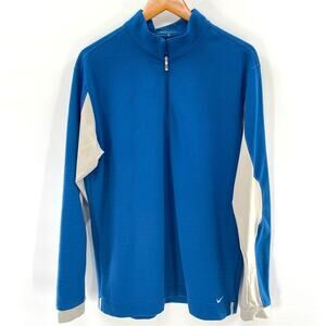 Nike Golf Blue Gray Therma-Fit Quarter Zip Shirt Size Large